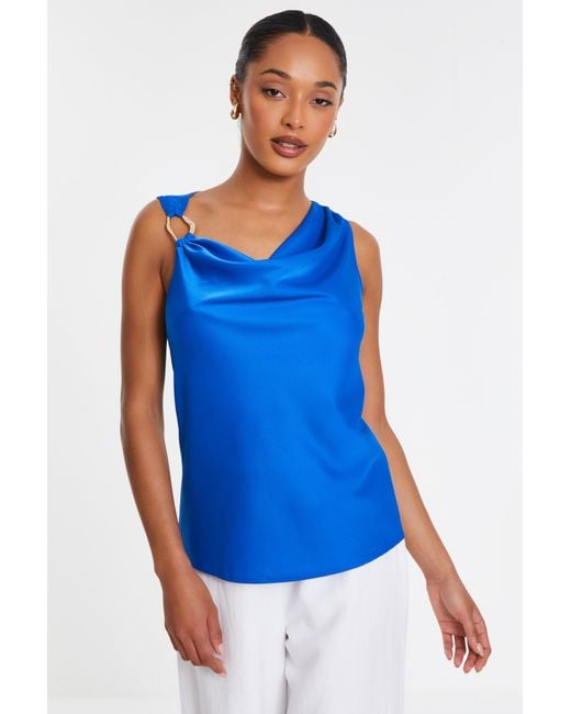 Quiz Blue Royal Satin Vest Top