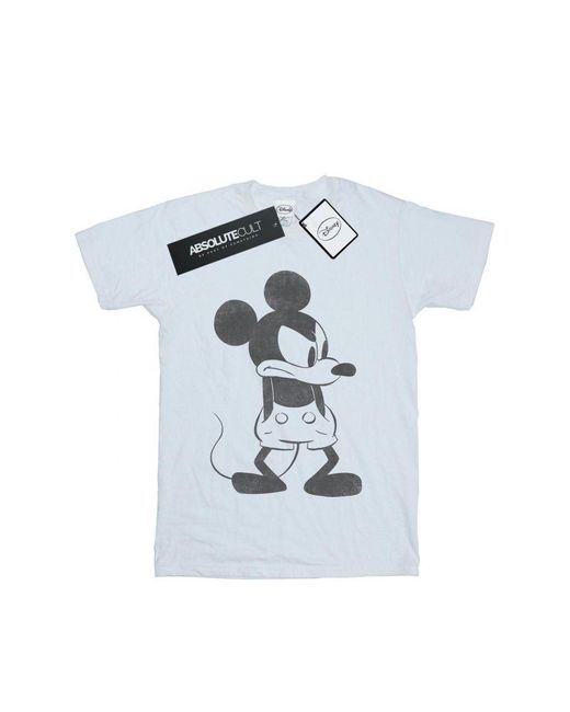 Disney Blue Mickey Mouse Angry T-Shirt () Cotton for men