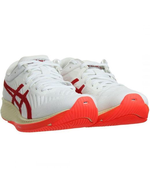 Asics White Metaracer Running Trainers