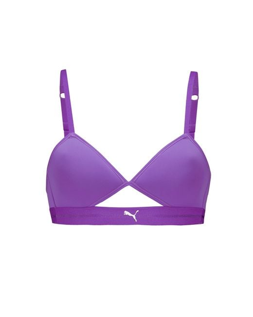 PUMA Purple Peek A Boo Triangle Bralette