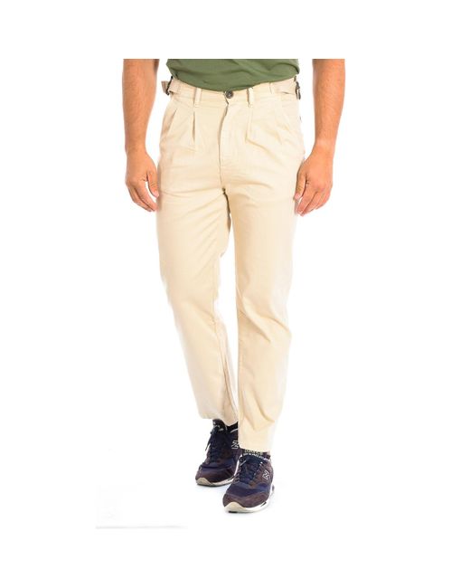 La Martina Natural Long Trousers With Straight Cut Hems And Belt Loops Tmt013-Tw321 for men
