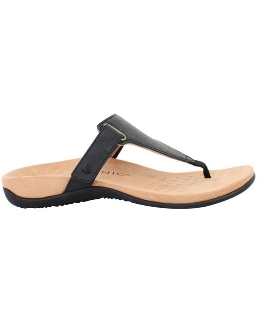 Vionic Brown Rest Wanda Flip-Flops Leather