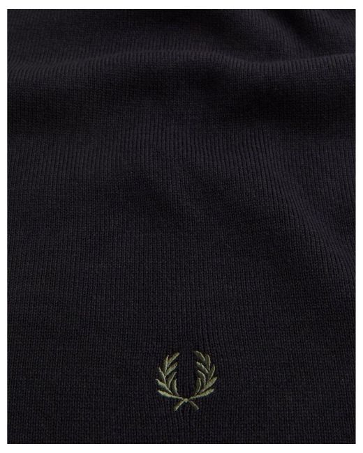 Fred Perry Black Twin Tipped Merino Wool Scarf