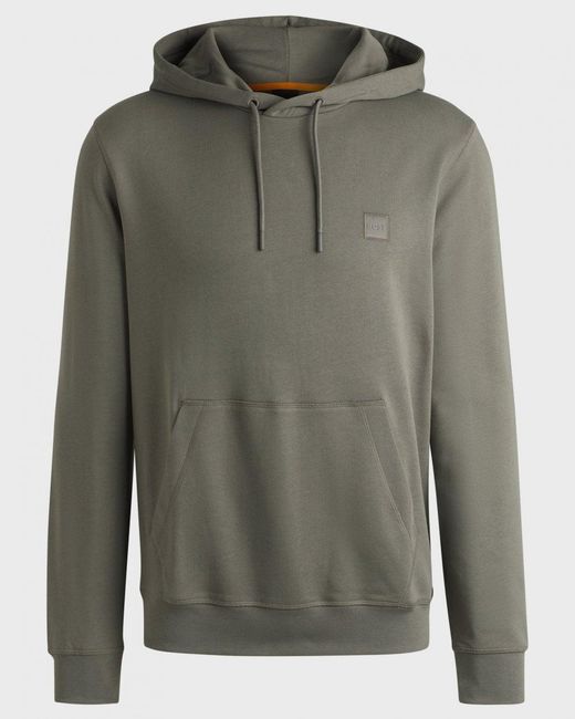 Boss Green Wetalk Pullover Hoodie With Logo Patch Size: L for men