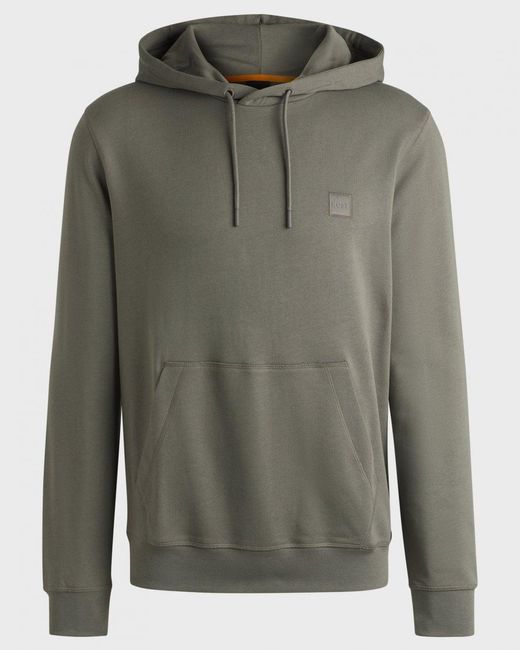 Boss Green Wetalk Pullover Hoodie With Logo Patch Size: L for men