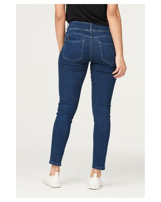 Izabel London Blue Denim High Waist Skinny Jeans