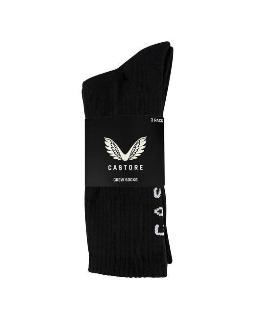 Castore Black 3 Pack Ladies Crew Soft Comfortable Durable Socks for men