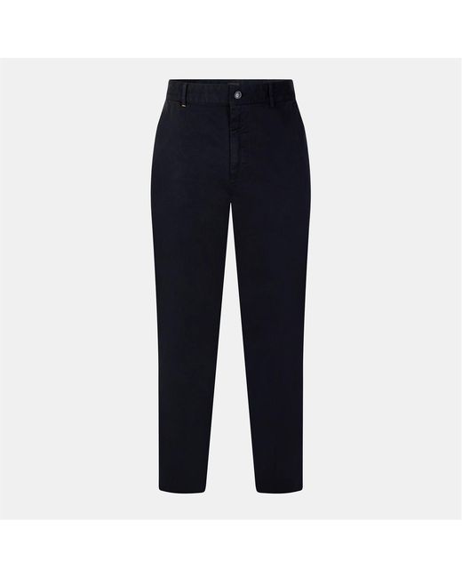 Boss Blue Solid Patterned Slim Chinos for men