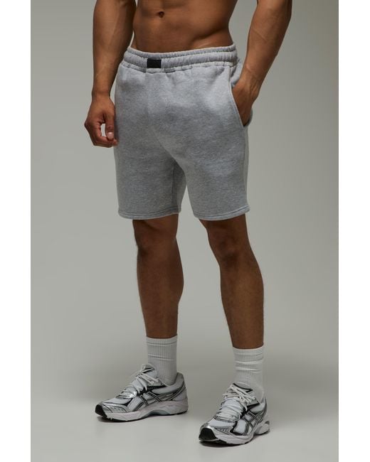 BoohooMAN Gray Active Badge 7Inch Shorts for men