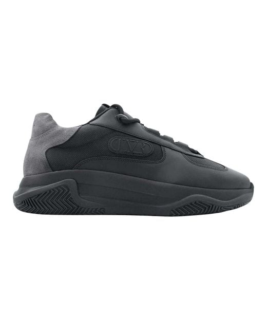 Lavair Black Pacific 2.0 Leather Chunky Flat Trainers for men