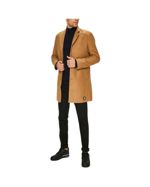 Tom Tailor Natural Trench Over Coat Wool Winter Long Jacket Formal Office Outwear for men