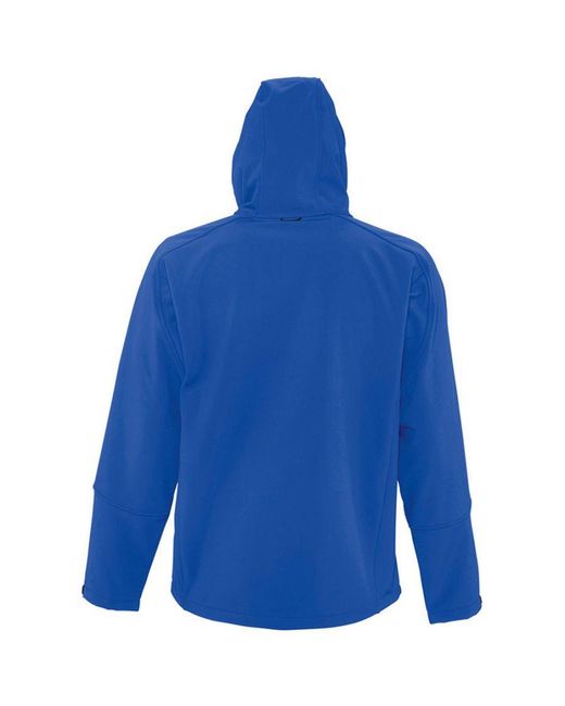 Sol's Blue Replay Hooded Soft Shell Jacket (Breathable, Windproof And Water Resistant) (Royal) for men