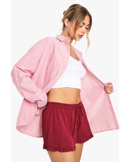 Boohoo Textured Stripe Shorts