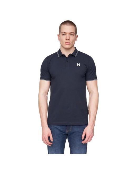 Henleys Blue Henflare Polo Shirt Cotton for men