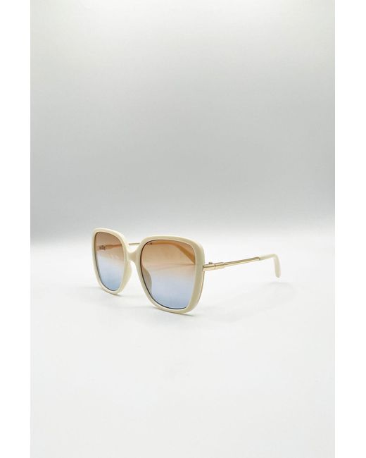 SVNX Natural Oversized Square Sunglasses