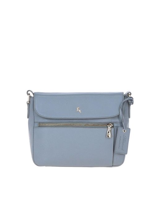 Ashwood Leather Blue 'Lucrezia' Crossbody Bag For
