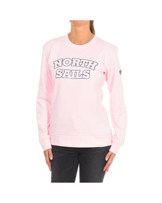 North Sails Pink Womenss Long-Sleeved Crew-Neck Sweatshirt 9024210