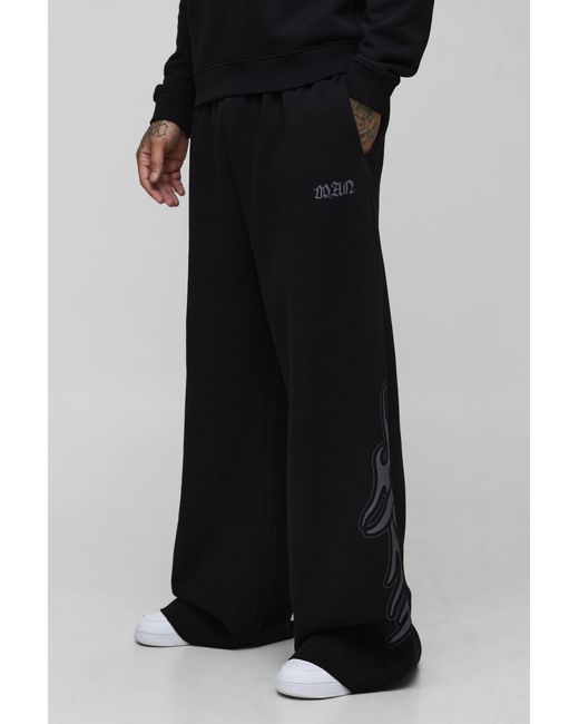BoohooMAN Black Tall Extreme Wide Leg Joggers for men