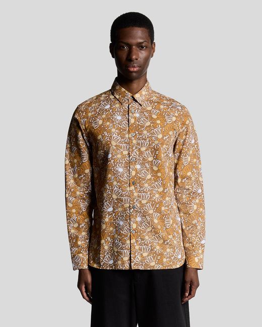 Lyle & Scott Natural Floral Printed Shirt for men
