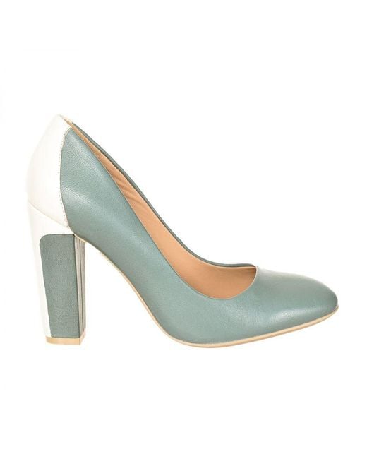 Geox Blue Leather Heeled Shoe With Non-Slip Sole D32W4A-00085
