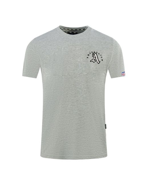 Aquascutum Gray London Embroidered A Logo T-Shirt for men