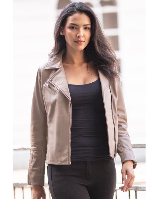 Ashwood Leather Black 'Giulia' Ladies Veg Tanned Biker Jacket