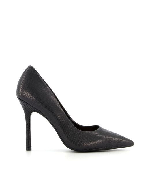 Dune Black Ladies Belaire Pointed Toe Mid Heel Court Shoes