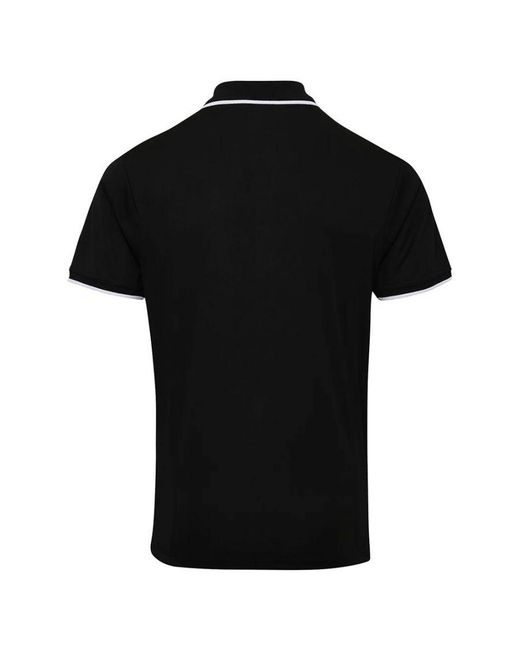 PREMIER Black Coolchecker Contrast Pique Polo Shirt for men