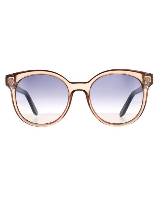 Ferragamo Brown Oval Crystal Gradient 90041091