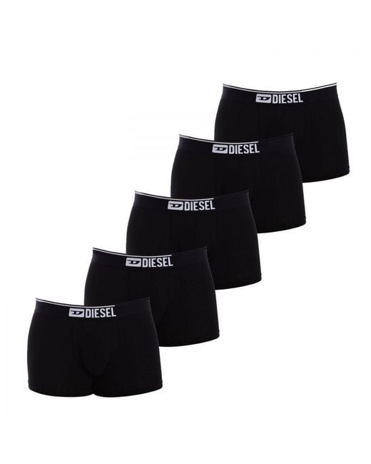 DIESEL Black Pack-5 Cotton Stretch Boxers 00Suag-0Gdac for men