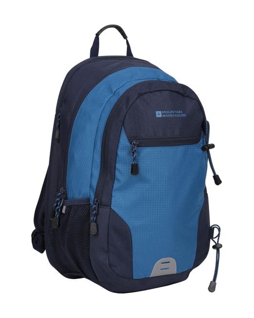 Mountain Warehouse Blue 'Quest' Laptop Bag With Adjustable Straps Bottle Pockets Water Resistant Rucksack