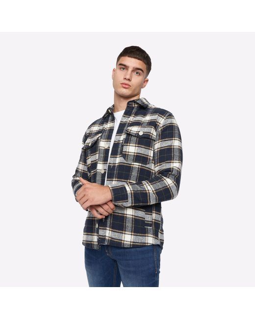 Duck and Cover Blue Francore Overshirt for men