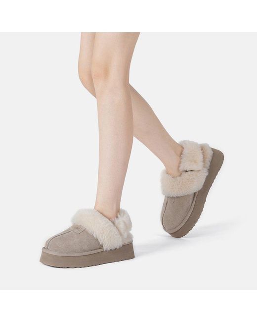 EverAu Australia Gray Ever Au Fantail Leather Slippers With Two Removable Straps