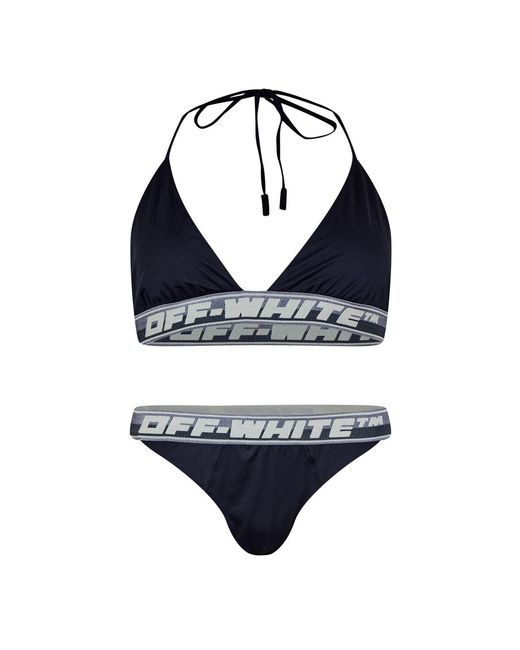 Off-White c/o Virgil Abloh Black Off Bikini Top And Bottom