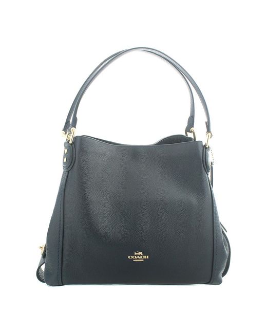 COACH Blue Edie 31 Pebbled Leather Shoulder Bag