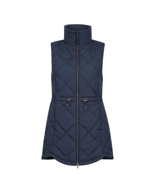 Mountain Warehouse Blue Ladies Rye Quilted Long Length Gilet