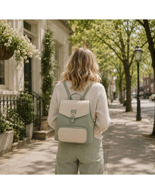 Woodland Leathers Gray Small Backpack, School Work Rucksack Bag