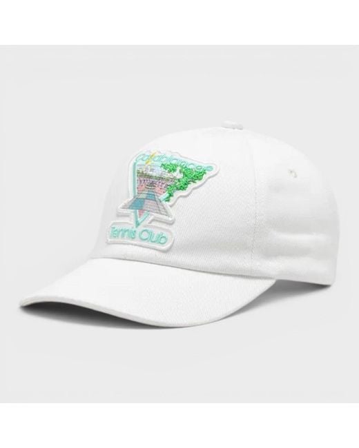 Casablanca White Tennis Club Icon Pastelle Embroidered Cap Cotton for men