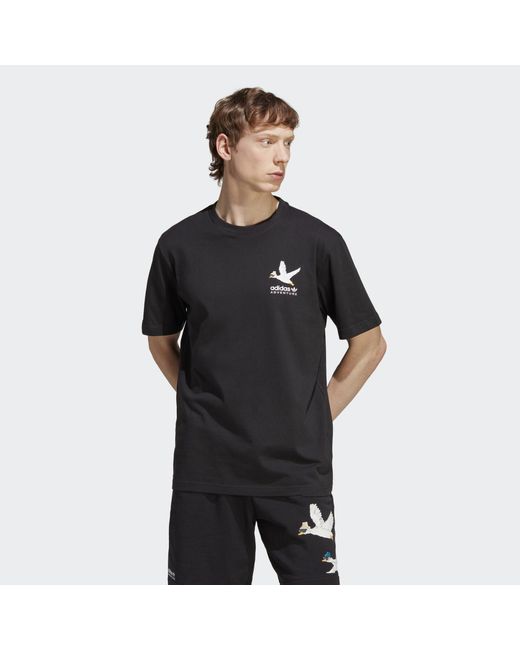 Adidas Originals Black Adventure Graphic Duckies Tee for men