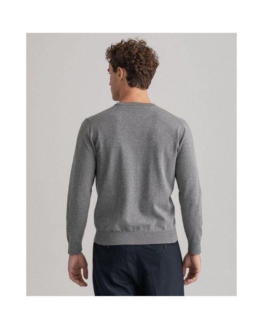 Gant Klassiek Katoenen Crewneck Sweatshirt In Grijs in het Gray voor heren