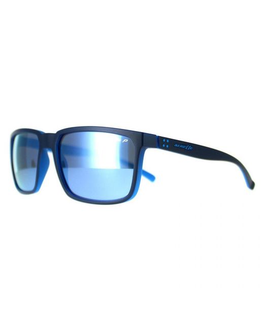 Arnette Blue Rectangle Matte Top On Light Dark Mirror Water Polarized Stripe An4251