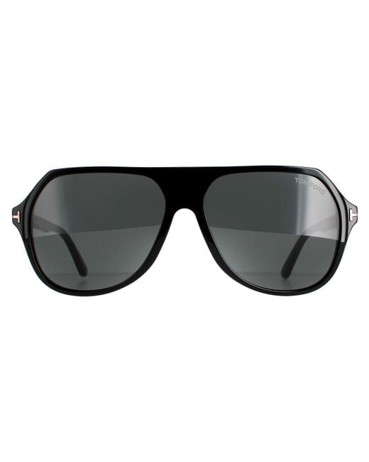 Tom Ford Black Aviator Shiny Smoke Ft0934-N Hayes Sunglasses for men