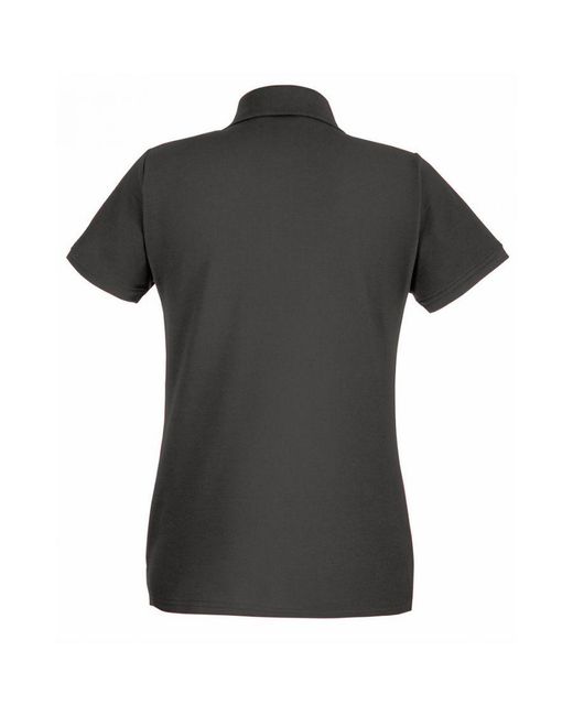 Fruit Of The Loom Black Ladies Lady-Fit Premium Short Sleeve Polo Shirt (Light Graphite)