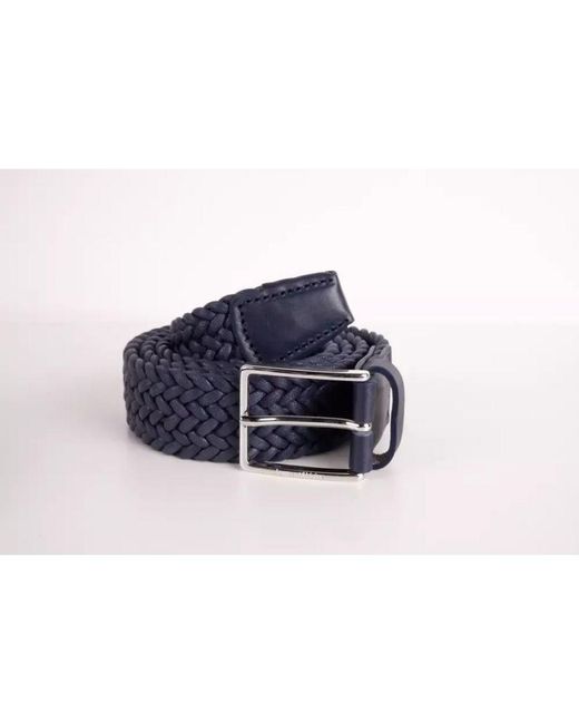 Harmont & Blaine Dark Blue Fabric Belt With Silver Buckle for men