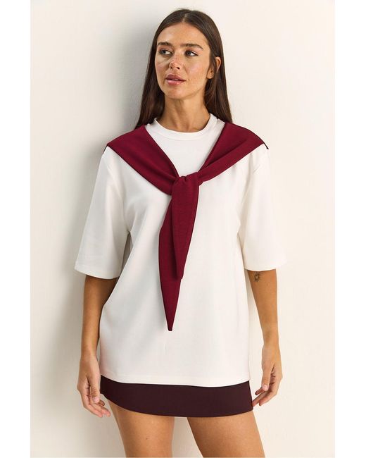 Bianco Lucci Natural Elastane T-Shirt