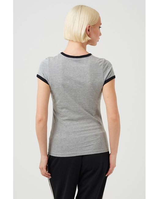 Brave Soul Gray Contrast Trim Graphic Slim Fit T-Shirt