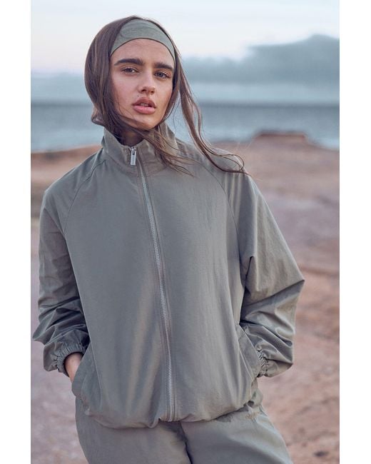 DSGN Studio Gray Funnel Neck Zip Through Track Jacket