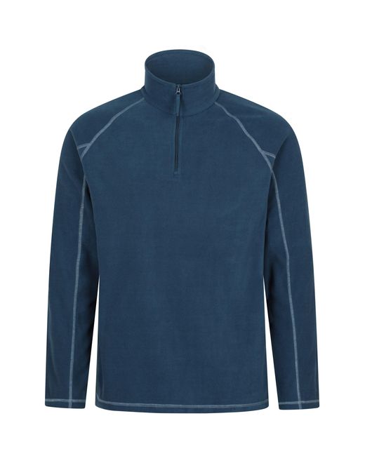 Mountain Warehouse Blue 'Ashbourne' Fleece Jacket Half Zip Mid Layer Sweater for men
