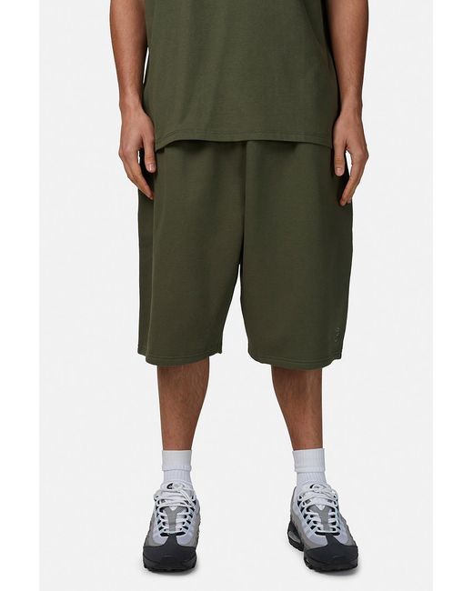 Good For Nothing Green Baggy Monogram Jersey Shorts for men