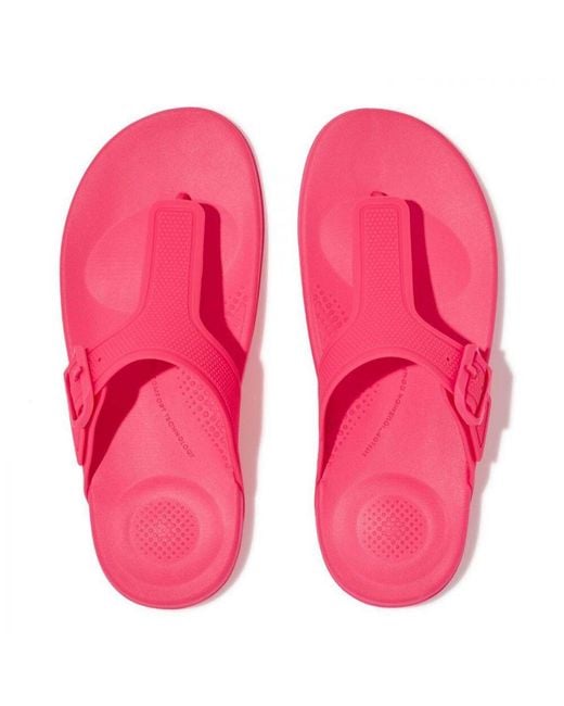 Fitflop Pink Womenss Fit Flop Iqushion Adjustable Buckle Flip-Flops